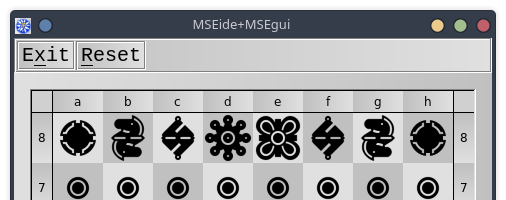 Menu d’une application